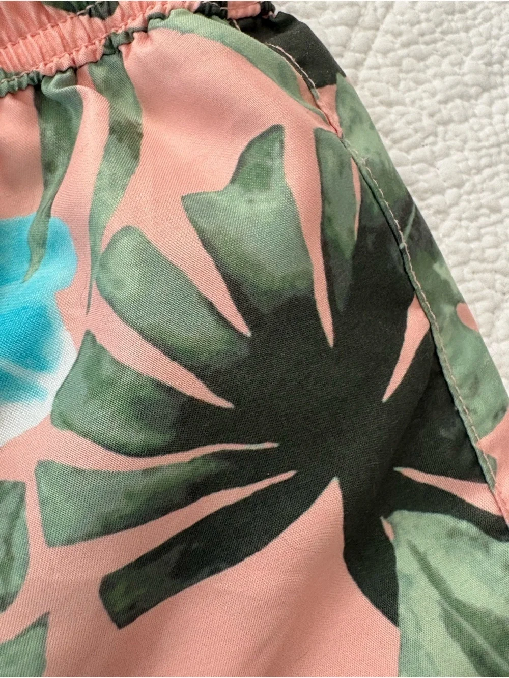 Janie and Jack Palm swim trunks size 12. Green, blue and peach. Great shape!